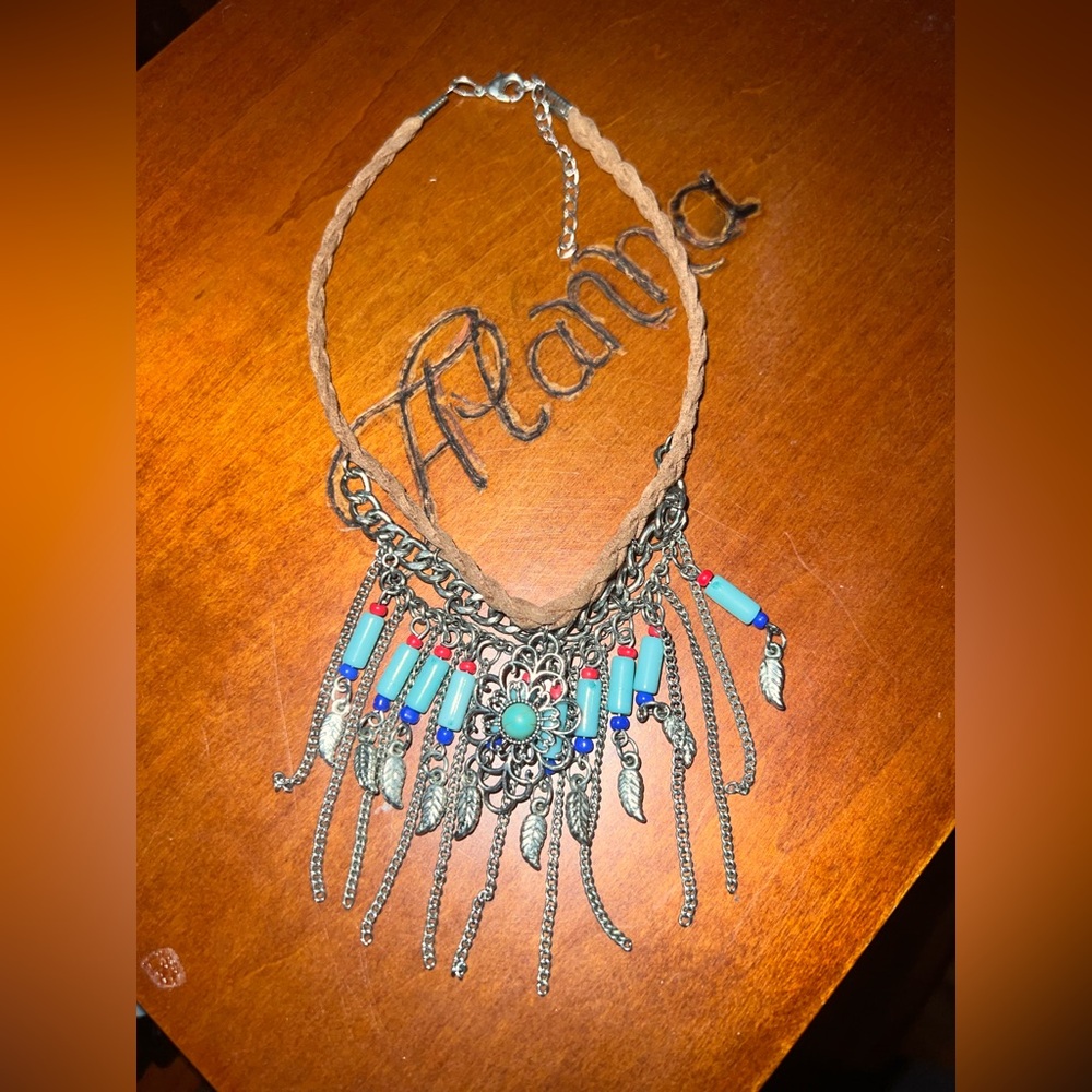 Bohemian Silver and Turquoise Necklace